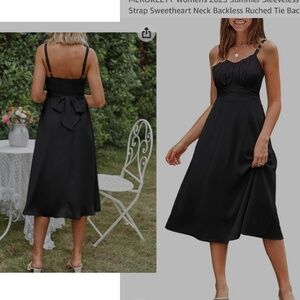 Black midi dress formal XL